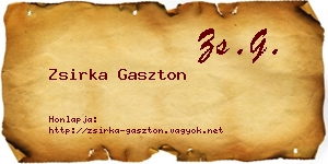 Zsirka Gaszton névjegykártya